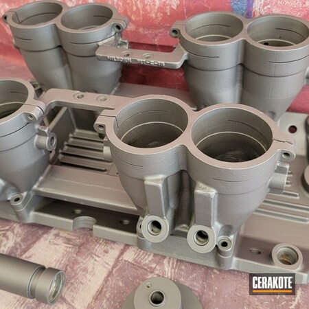 Powder Coating: Engine Parts,Glacier,CERAKOTE GLACIER FORGE C-8200,Intake Manifold,Automotive,High Temperature