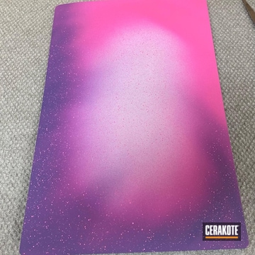 Pink Galaxy Themed Panel Cerakoted Using Stormtrooper White, Prison Pink And Bright Purple
