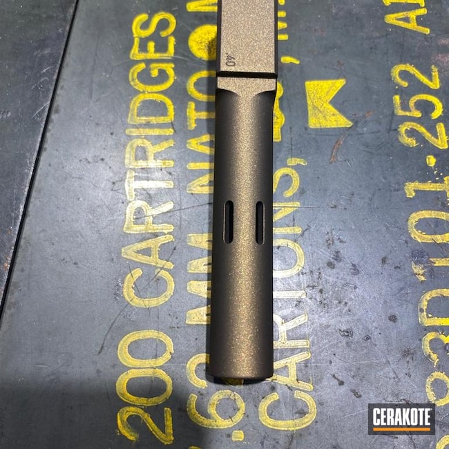 Pistol Barrel Cerakoted using Midnight Bronze | Cerakote