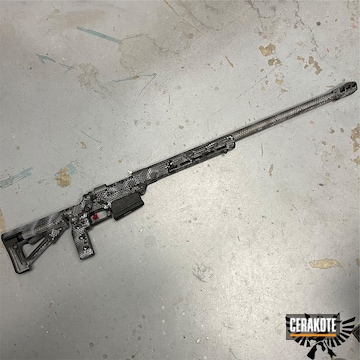 Snake Skin Rifle Cerakoted Using Armor Black, Tactical Grey And Bright White