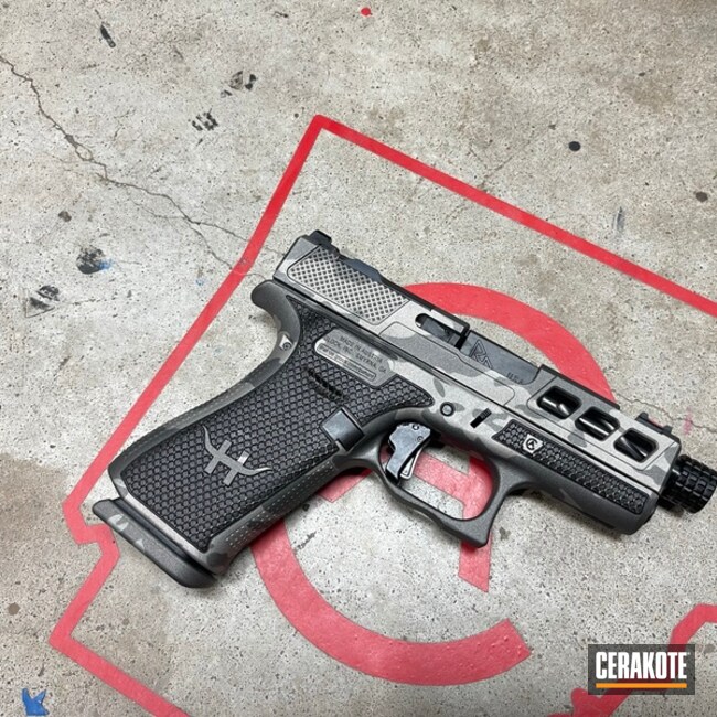 Custom Camo Glock 43x Cerakoted Using Titanium And Tungsten