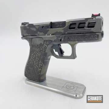 Custom Camo Glock 43x Cerakoted Using Sniper Green, Sig™ Dark Grey And Graphite Black