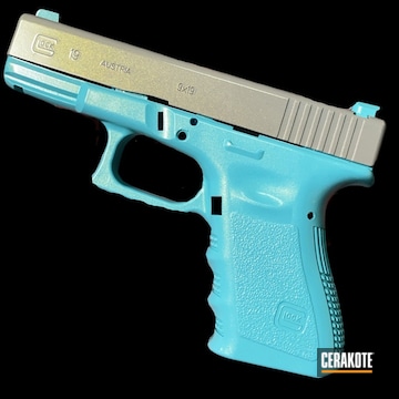 Glock 19 Cerakoted Using Steel Grey, Cerakote Fx Ranger And Robin's Egg Blue