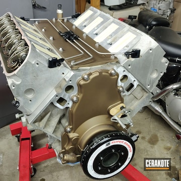 Ls Engine Front And Valley Covers Cerakoted Using Burnt Bronze