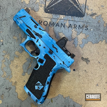 Custom Camo Glock Cerakoted Using Sea Blue And Graphite Black