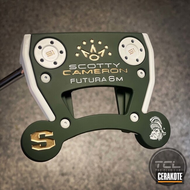 Scotty Cameron Putter Cerakoted Using Stormtrooper White And Highland Green