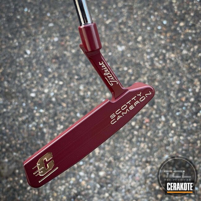 Scotty Cameron Putter Cerakoted Using Crimson And Nra Blue