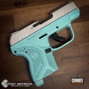 Ruger Lcp Cerakoted Using Crushed Silver And Robin's Egg Blue
