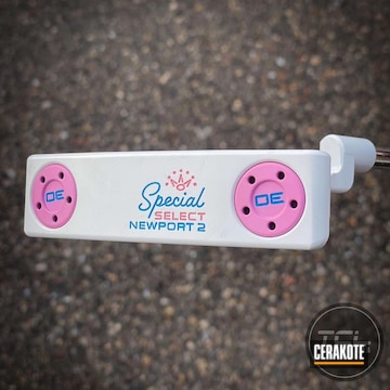 Scotty Cameron Putter Cerakoted Using Bazooka Pink And Stormtrooper White