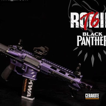Black Panther Themed Ar Cerakoted Using Bright White, Crushed Silver And Graphite Black