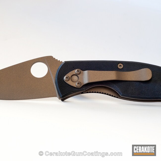 H-148 Burnt Bronze with H-146 Graphite Black by Spyderco | Cerakote