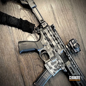 Custom Camo Ar Build Cerakoted Using Tactical Grey, Sniper Grey And Gloss Black