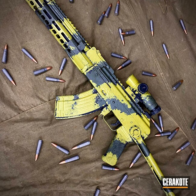 Cerakoted: S.H.O.T,Corvette Yellow H-144,MULTICAM® LIGHT GREEN H-340,SLR Rifleworks,AK-47,Rhodesian,Periwinkle H-357,Primary Arms,Graphite Black H-146,UNDERFOLDER,7.62x39,Texas Weapon Systems,Mil Spec Green H-264