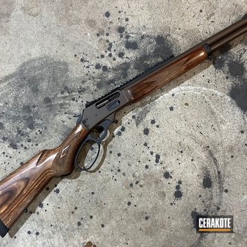 Marlin 45-70 Lever Action Cerakoted Using Plum Brown And Armor Black