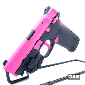 Smith & Wesson M&p Shield Cerakoted Using Prison Pink