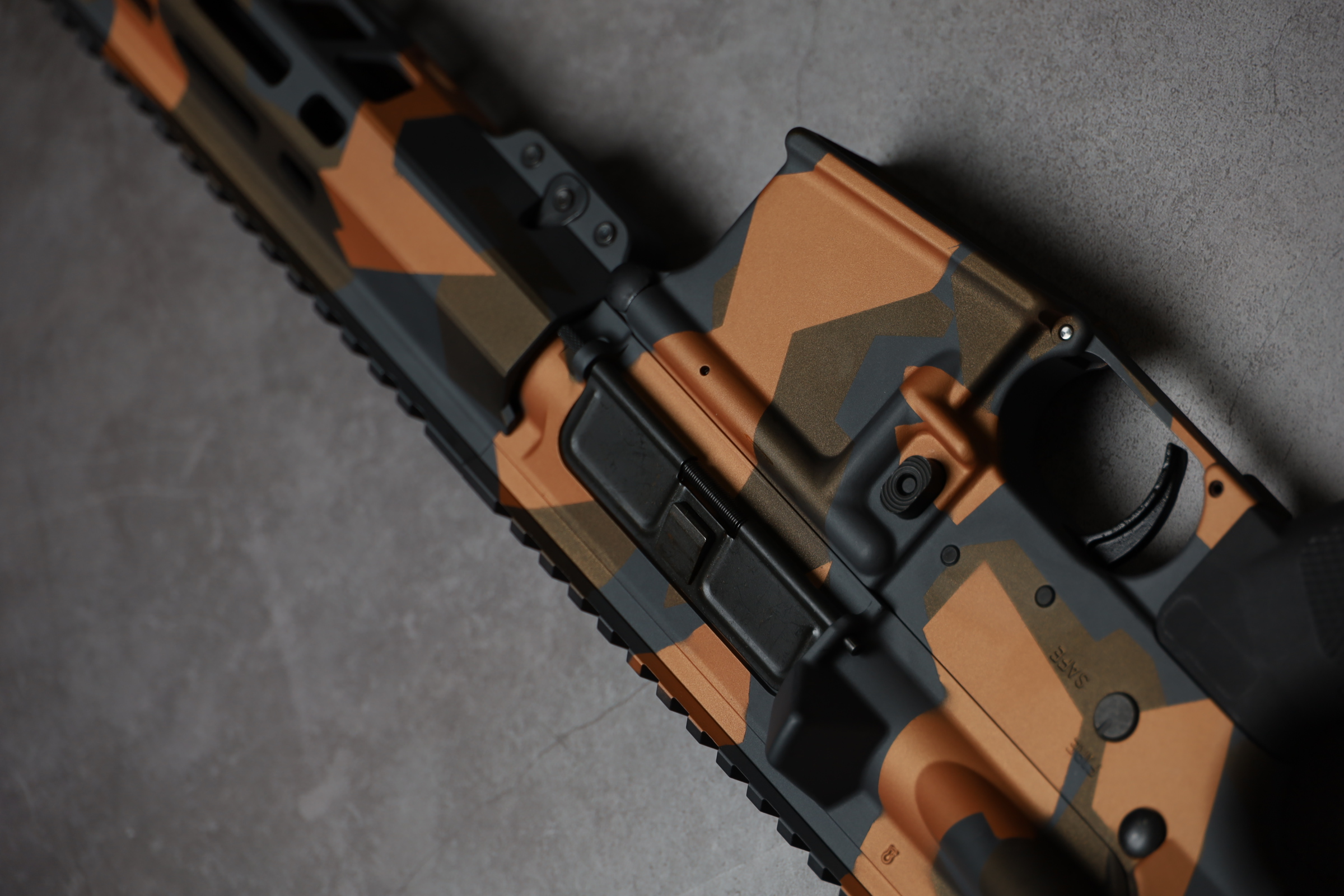Splinter Camo AR Cerakoted using Midnight Bronze, Sniper Grey and ...