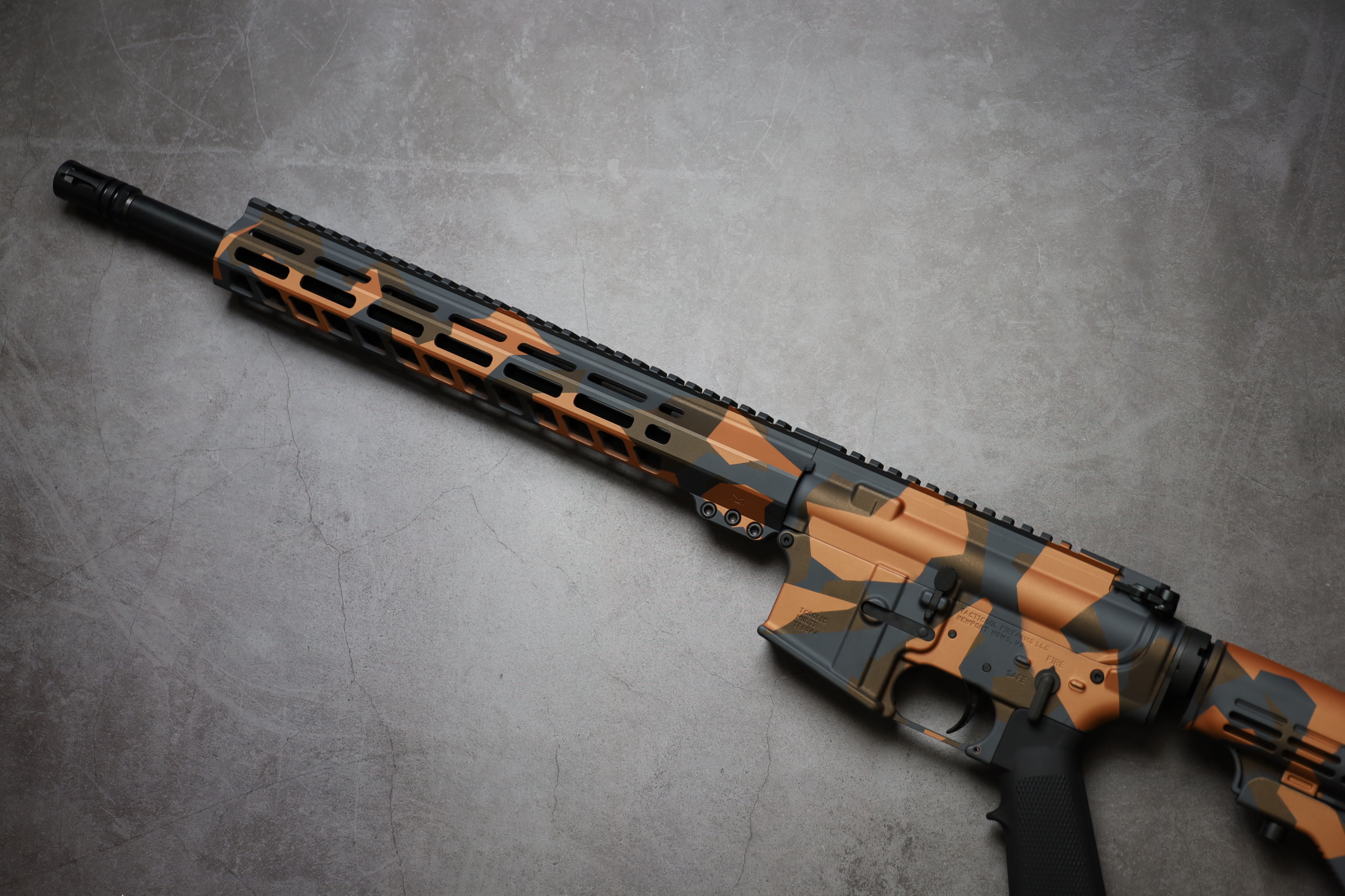 Splinter Camo AR Cerakoted using Midnight Bronze, Sniper Grey and ...