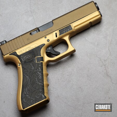 Powder Coating: 9mm,S.H.O.T,Gold H-122,G22,Glock,Pistol,9mm Conversion,.40,Handgun,Burnt Bronze H-148,Custom Glock,Laser Stippled,Glock 22