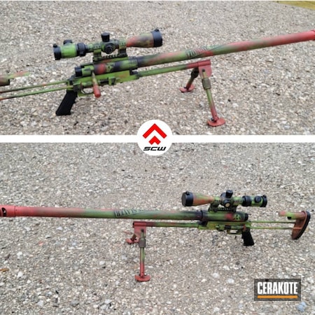 Powder Coating: Graphite Black H-146,Distressed,Zombie Green H-168,50bmg,S.H.O.T,.50 cal,Zombie,FIREHOUSE RED H-216,Battleworn,Bolt Action Rifle,ULR