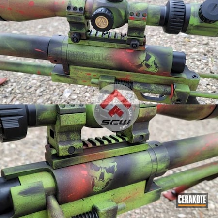 Powder Coating: Graphite Black H-146,Distressed,Zombie Green H-168,50bmg,S.H.O.T,.50 cal,Zombie,FIREHOUSE RED H-216,Battleworn,Bolt Action Rifle,ULR