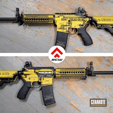 "don't Tread On Me" Themed Ar Cerakoted Using Sunflower And Graphite Black