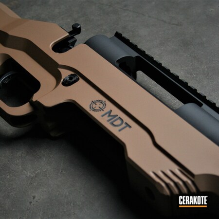 Powder Coating: Graphite Black H-146,MDT Chassis,MVP,S.H.O.T,.308,Bolt Action,Mossberg,TROY® COYOTE TAN H-268