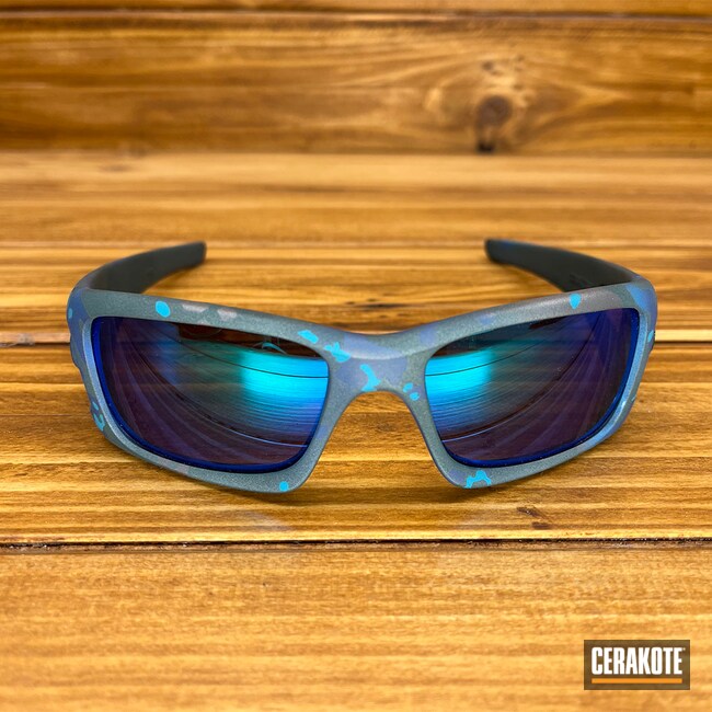 Custom Camo Oakley Sunglasses Cerakoted using Charcoal Green, Stainless ...