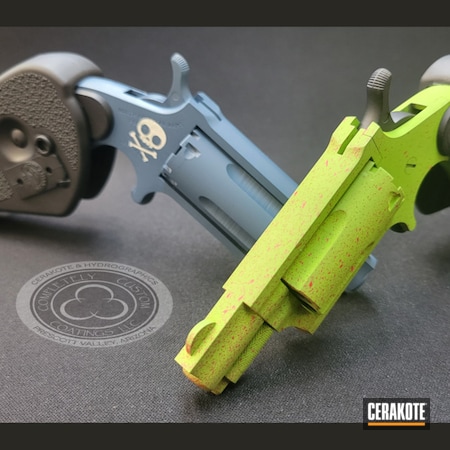 Powder Coating: JESSE JAMES CIVIL DEFENSE BLUE H-401,Skull and Crossbones,Zombie Green H-168,S.H.O.T,.22,Revolver,FROST H-312,USMC Red H-167,Zombie