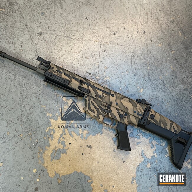 Freehand Camo Scar 17 Cerakoted Using Coyote Tan And Graphite Black