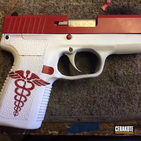 Powder Coating: 9mm,Bright White H-140,Pistol,FIREHOUSE RED H-216,Kahr