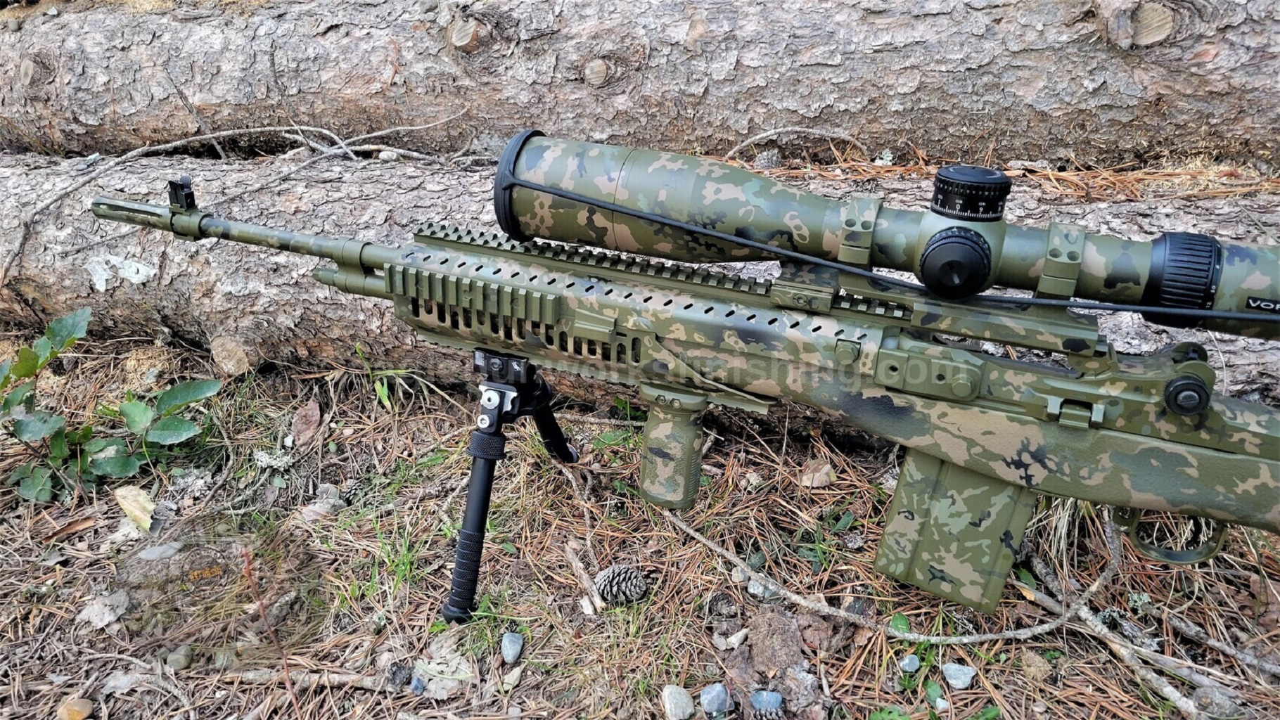 Rifle Coated in Armor Black, Forest Green, Sniper Green, Coyote Tan, O ...