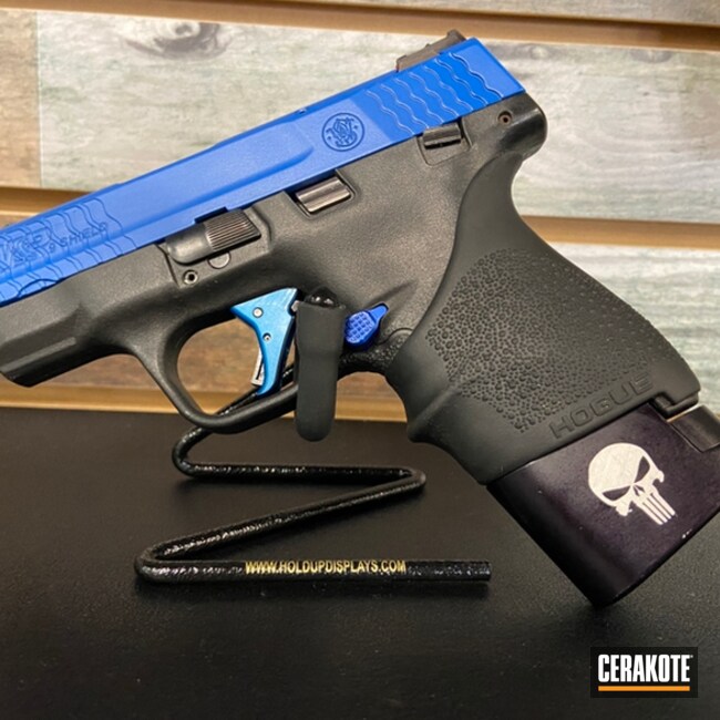 Smith & Wesson M&p Shield Cerakoted Using Nra Blue