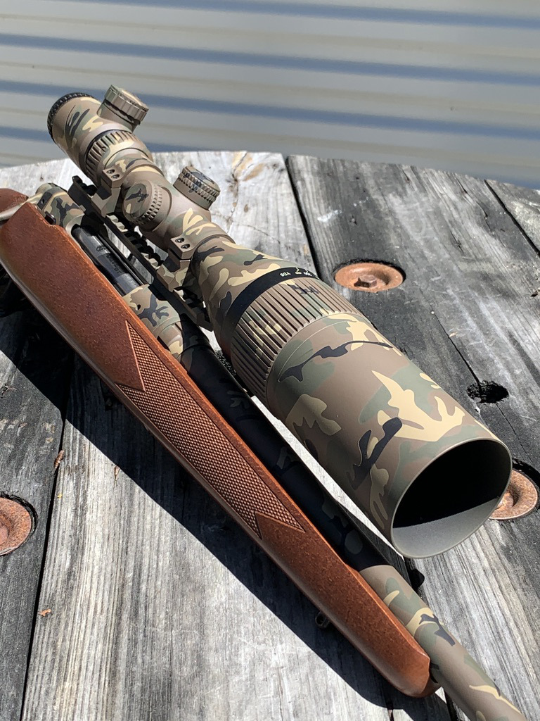 Customized Desert Rifle Custom Camo Rifle Barrel and Scope Cerakoted using Desert Sand ...