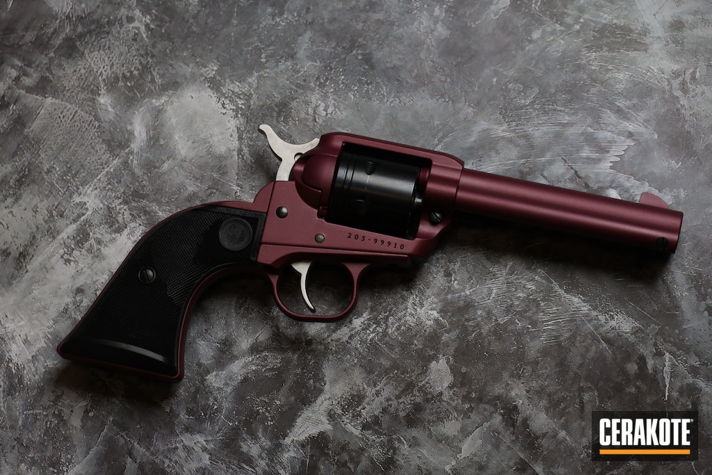 Ruger Wrangler Revolver Cerakoted using Black Cherry | Cerakote