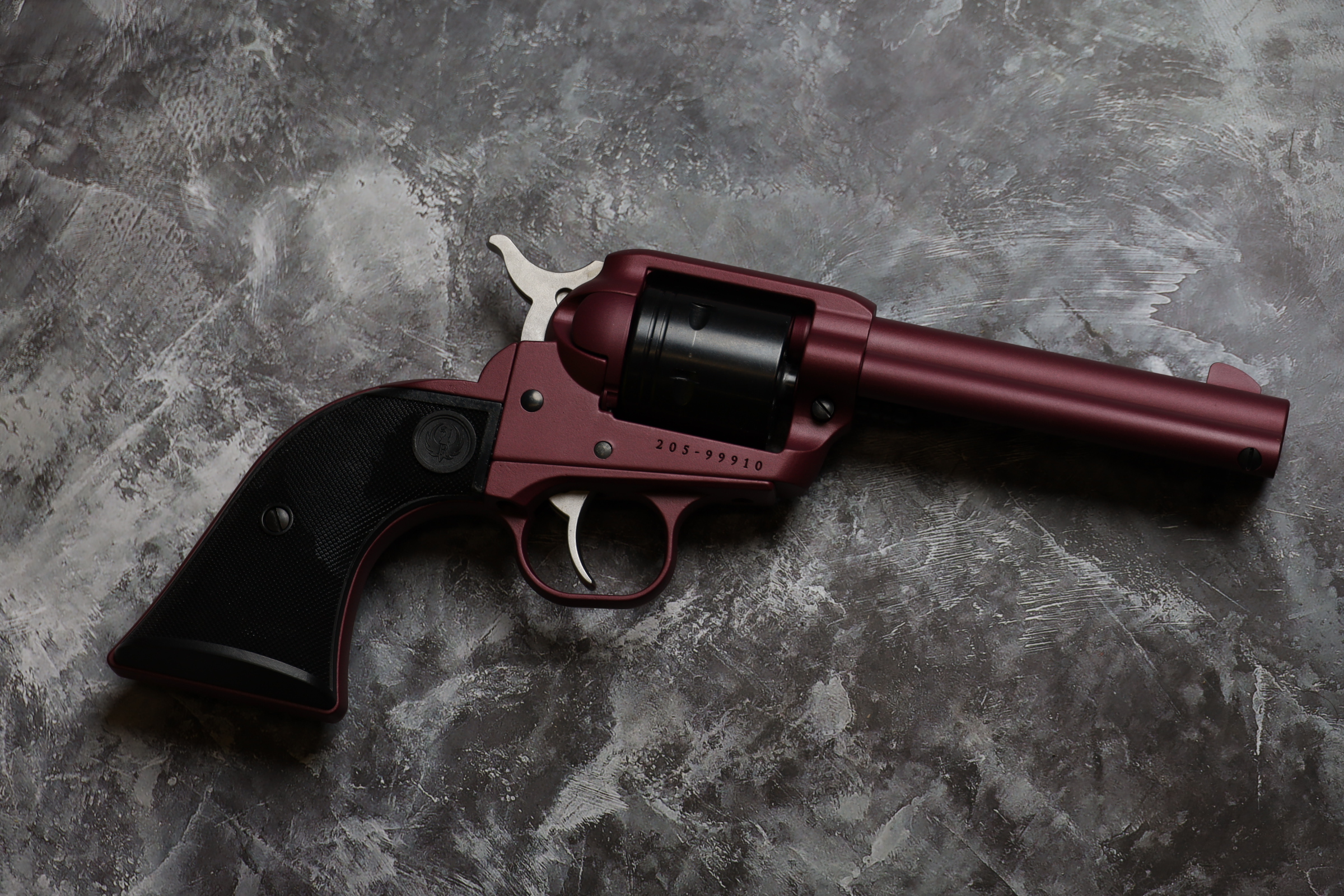 Cherry 2000 Ruger Ruger Wrangler Revolver Cerakoted using Black Cherry | Cerakote