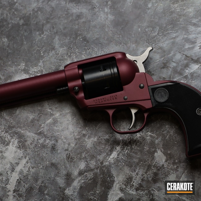 Ruger Wrangler Revolver Cerakoted using Black Cherry | Cerakote