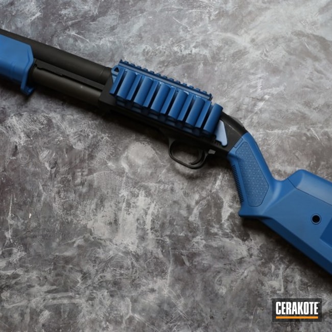 Mossberg Shotgun And Ak Cerakoted Using Nra Blue