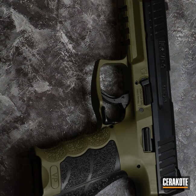 H&k Vp9 Pistol Cerakoted Using Noveske Bazooka Green And Blackout