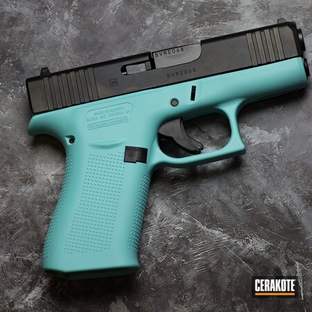 Powder Coating: 9mm,Glock,S.H.O.T,Pistol,Robin's Egg Blue H-175,Handgun,43x,g43x