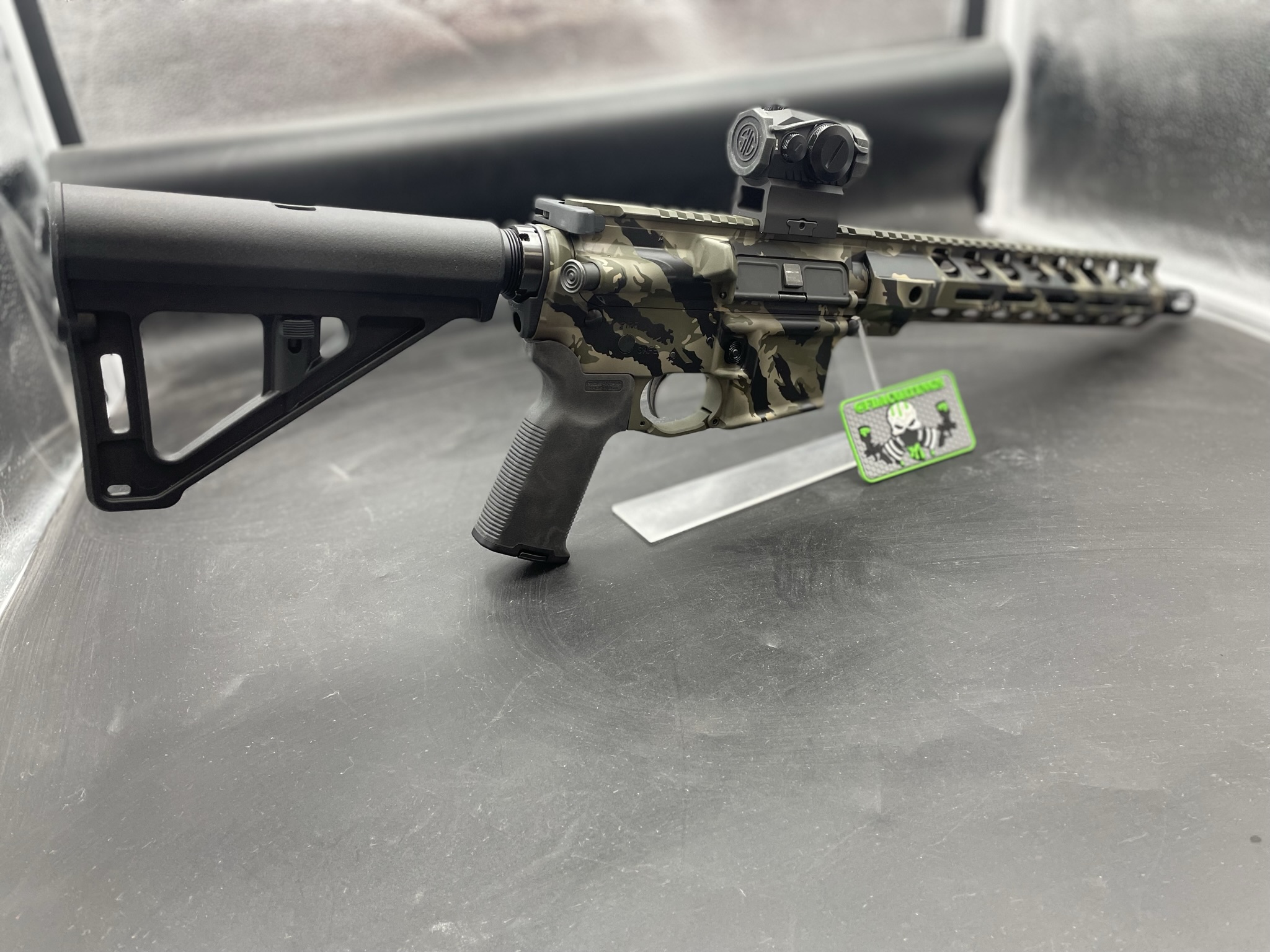 Vietnam Tiger Stripe AR Cerakoted using Desert Sand, Graphite Black and ...