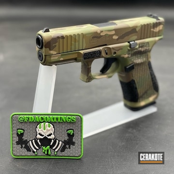 Custom Camo Glock 19 Cerakoted Using Desert Sand, Chocolate Brown And Glock® Fde