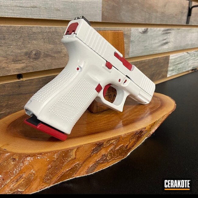 Glock 19 Cerakoted Using Stormtrooper White And Ruby Red