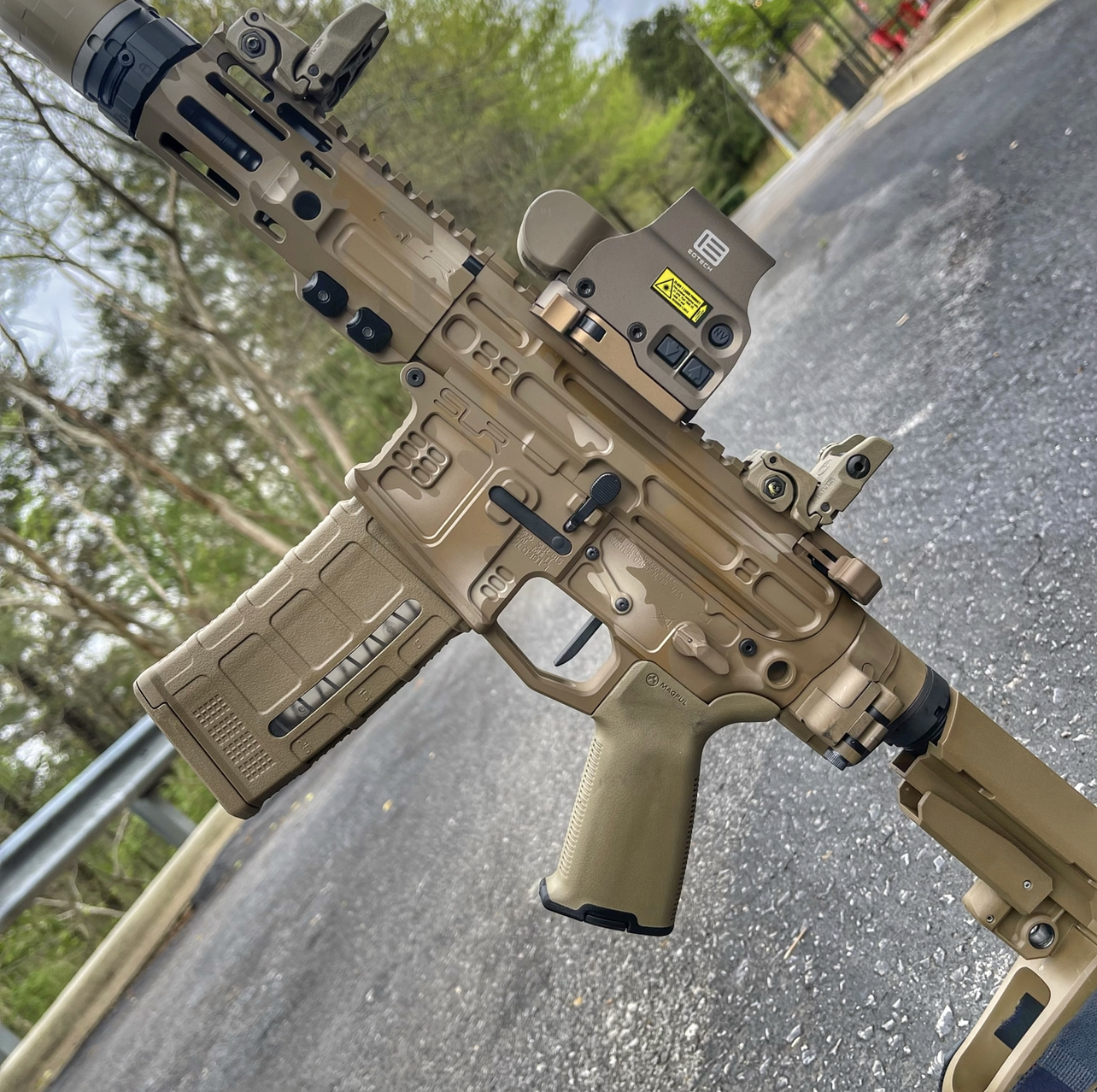 Custom Camo AR Cerakoted using Desert Sand, Glock® FDE and Magpul® Flat ...