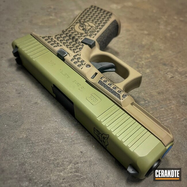 Glock 19 Cerakoted Using Forest Green And Magpul® Flat Dark Earth