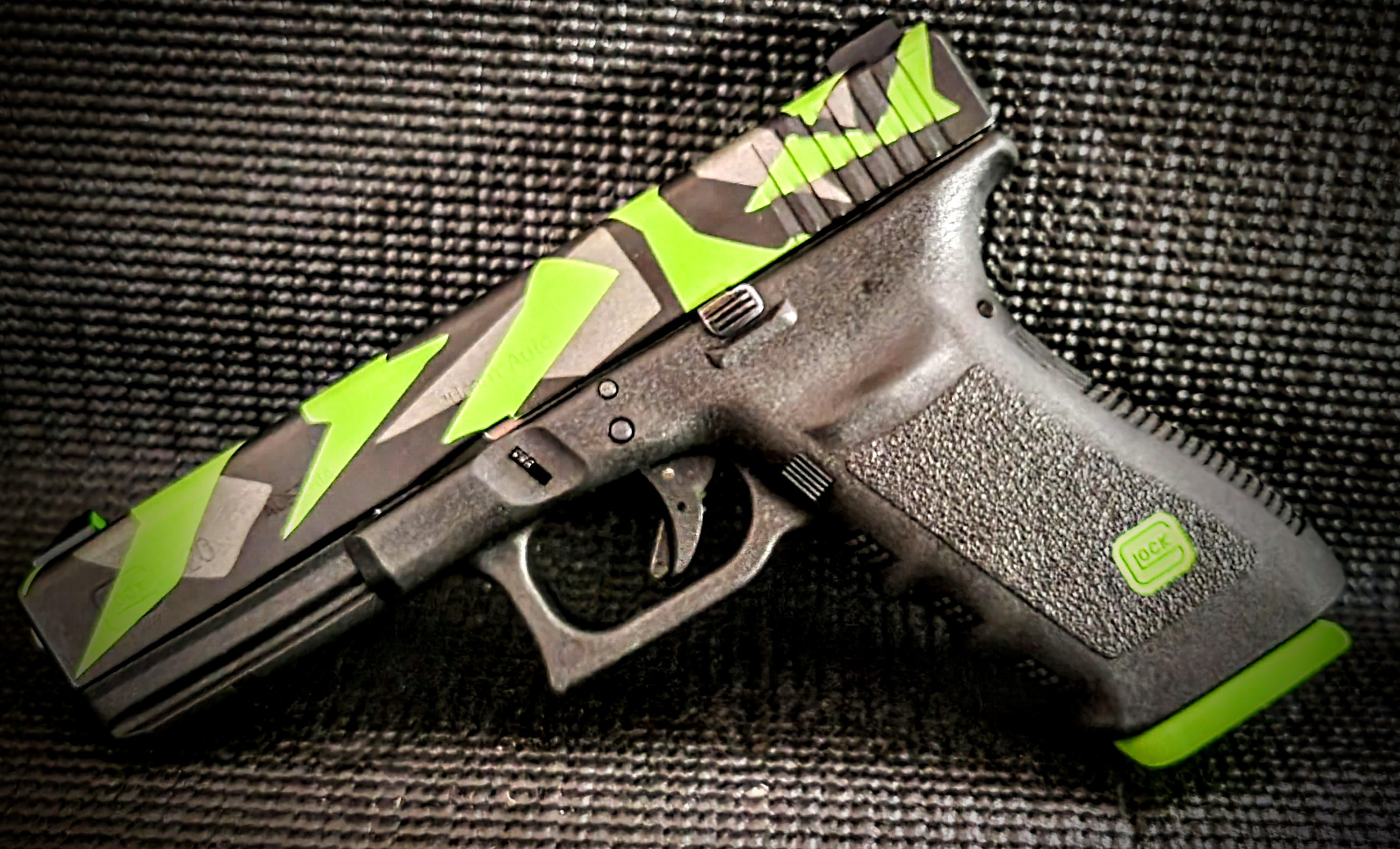 Splinter Camo Glock 20 Cerakoted using Armor Black, Zombie Green and ...