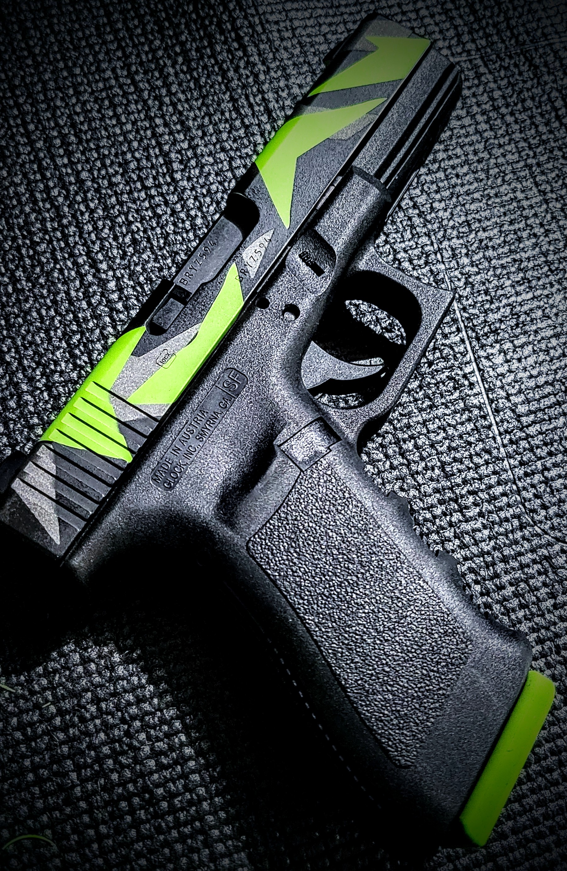 Splinter Camo Glock 20 Cerakoted using Armor Black, Zombie Green and ...