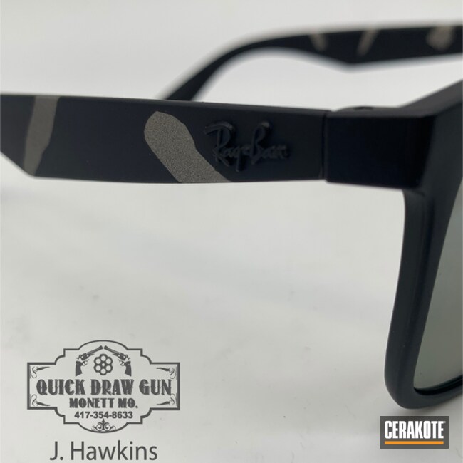 Ray-ban Sunglass Frame Cerakoted Using Gun Metal Grey And Graphite Black