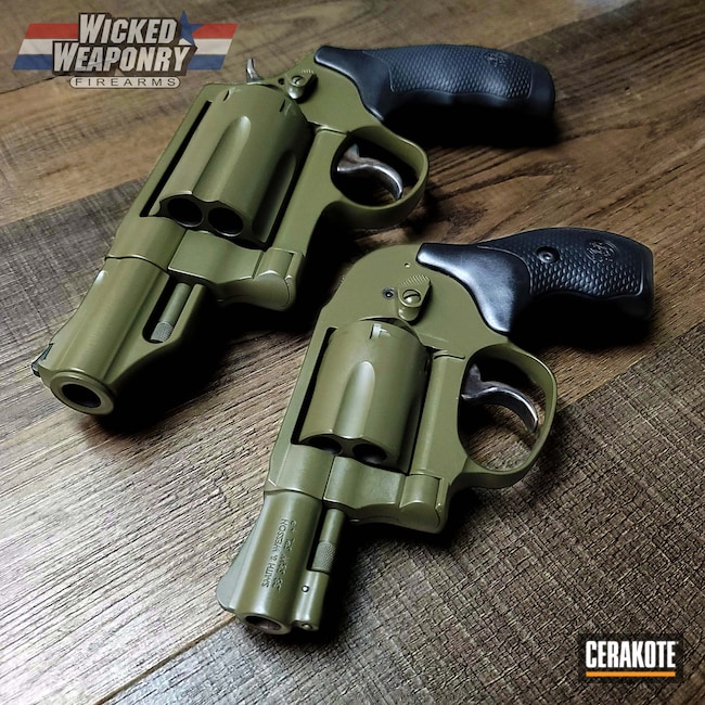 Cerakoted: S.H.O.T,Smith & Wesson,Revolver,MAGPUL® O.D. GREEN H-232