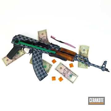 Gucci Themed Ak Cerakoted Using Stormtrooper White, Usmc Red And Multicam® Bright Green