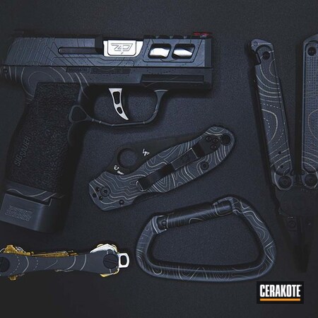 Powder Coating: Topographical Map,Tools,BLACKOUT E-100,S.H.O.T,Pistol,EDC,Topographical,Knife,Concrete E-160,EDC Tactical